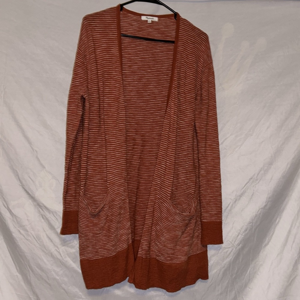 Madewell open front long sleeve cardigan great fall colors,great for holidays - Picture 1 of 6
